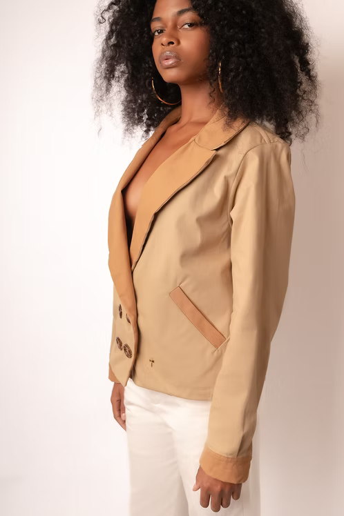 Jaqueta Blazer Algodão Bicolor - TA Studios
