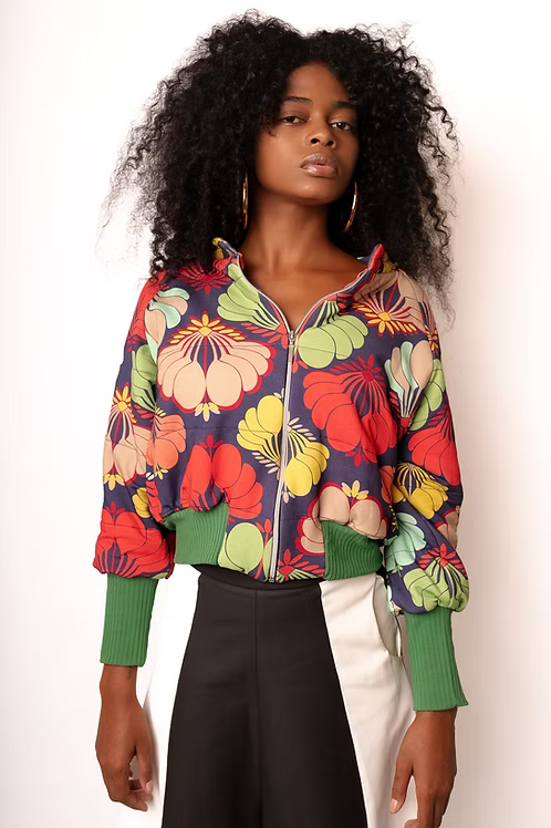 Bomber Cropped Copas - Moletom Sustentável com Matelassê - TA Studios