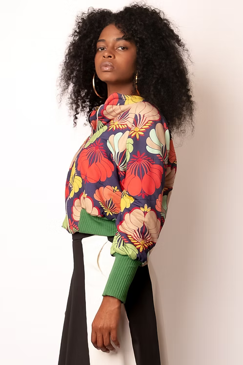 Bomber Cropped Copas - Moletom Sustentável com Matelassê - TA Studios