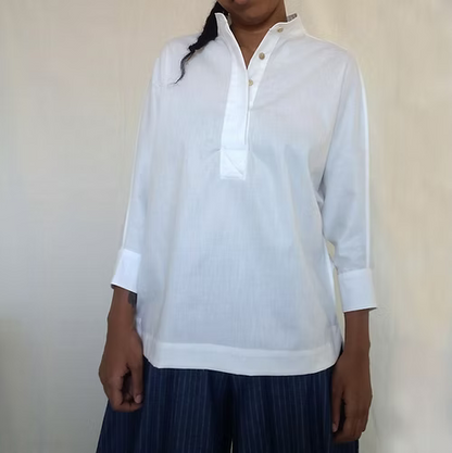 Camisa de Algodão com Manga Morcego: Liberdade e Estilo