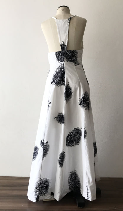 Vestido longo Algodão, estampa exclusiva Bird. TA Studios