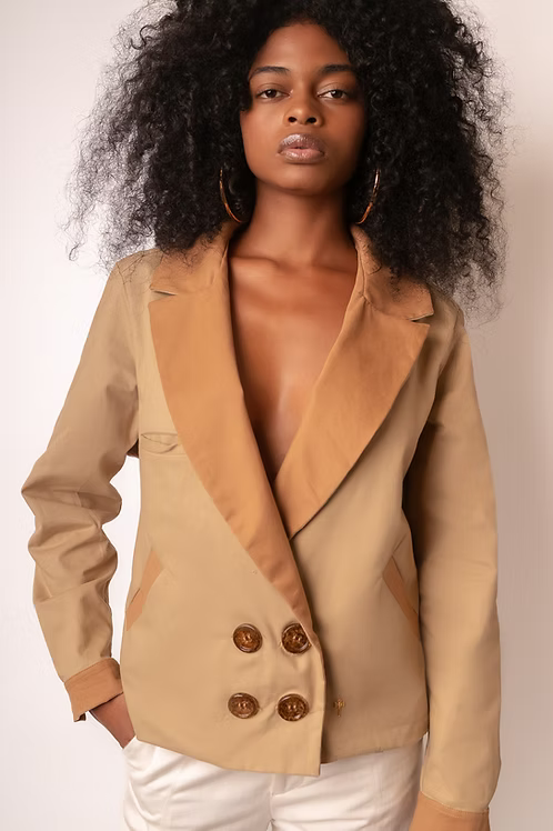 Jaqueta Blazer Algodão Bicolor - TA Studios