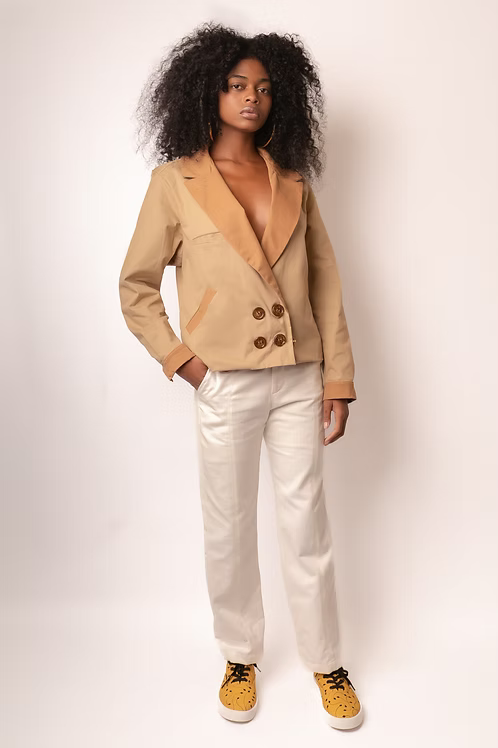 Jaqueta Blazer Algodão Bicolor - TA Studios