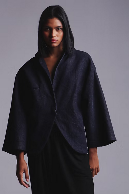 Blazer Kimono Jeans Índigo - Design Atemporal. TA Studios