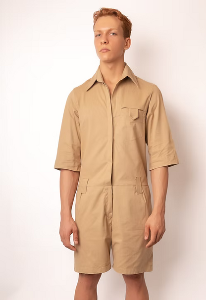 Macacão Short Algodão com 3 Bolsos - TA Studios