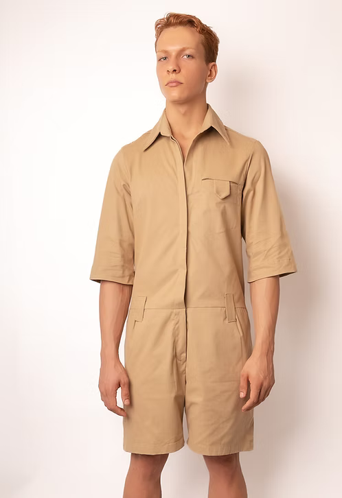 Macacão Short Algodão com 3 Bolsos - TA Studios