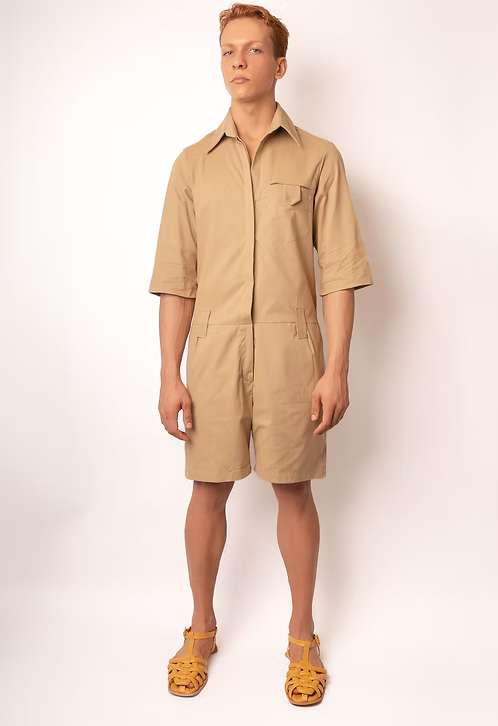 Macacão Short Algodão com 3 Bolsos - TA Studios