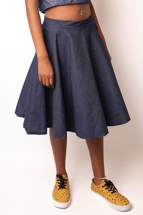 Saia Evasê Balonê Algodão com Elastano - TA Studios