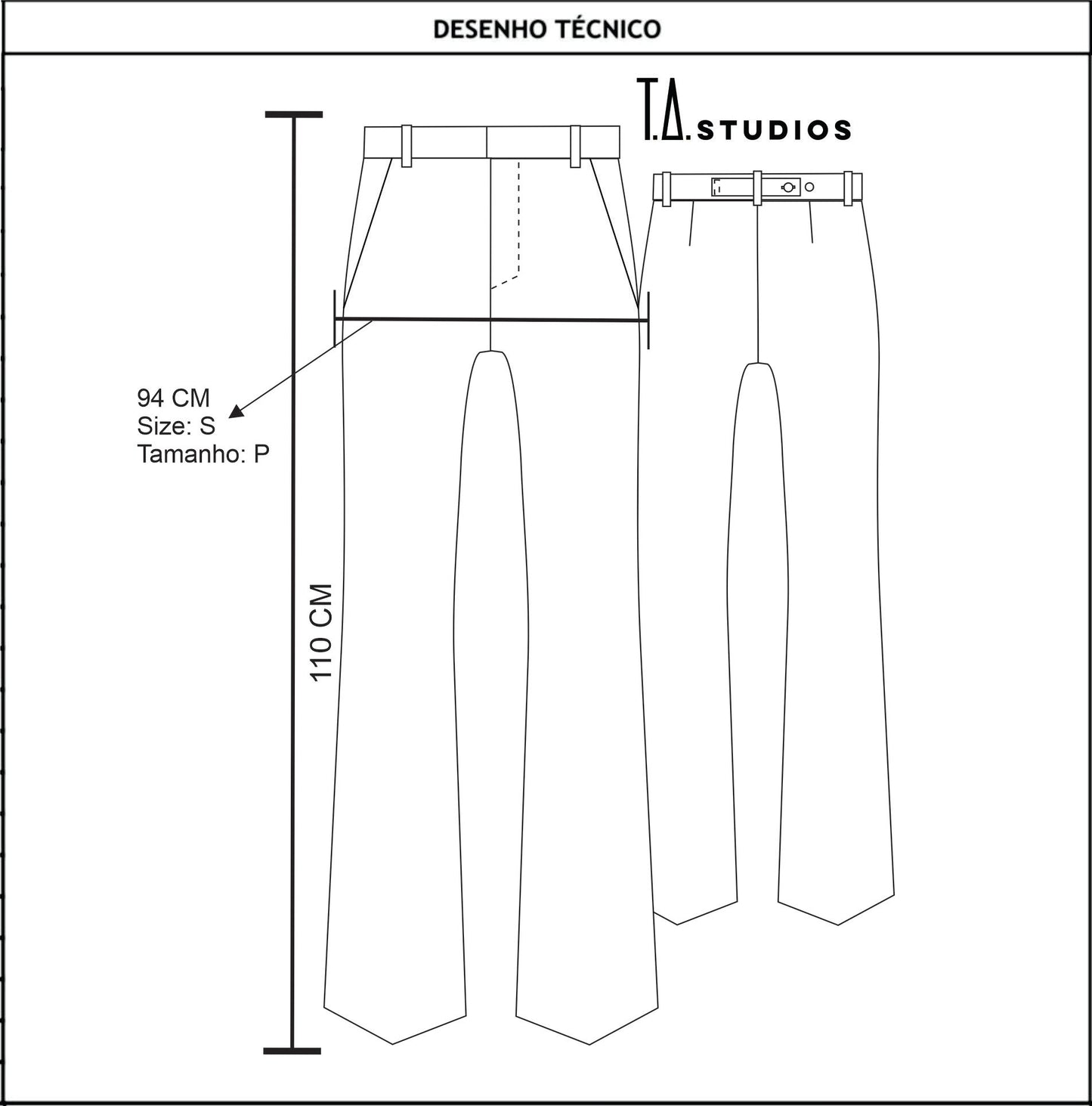 Calça Flare Cintura Baixa Algodão Estruturado - TA Studios