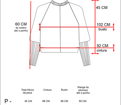 Bomber Cropped Penas - Moletom Sustentável com Matelassê - TA Studios (